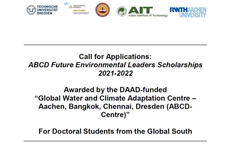 Call for Applications: ABCD Future Environmental Leaders Scholarships 2021-2022