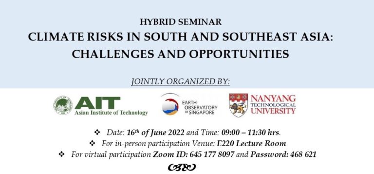 Joint Seminar on Climate Risks in South and Southeast Asia: Challenges and Opportunities